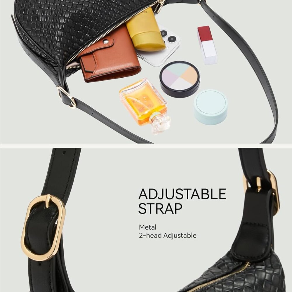 Purses for Women Small Crossbody Bags Crescent Shoulder Bag Hobo Handbag with Ad - Picture 5 of 7